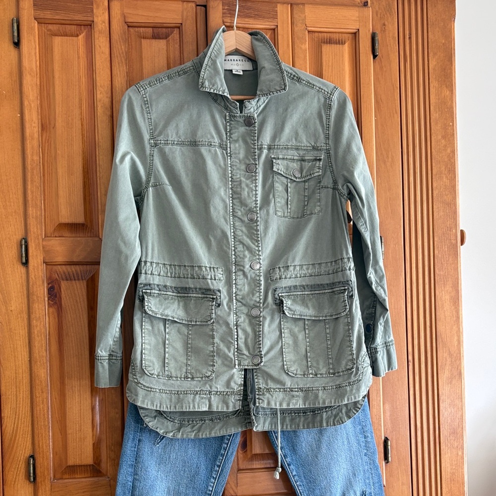Anthropologie Marrakech Utility Jacket in Light Olive Green